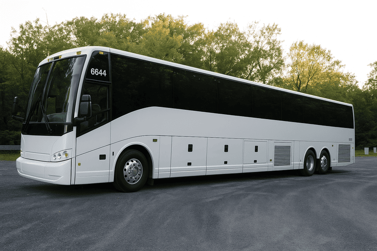 exterior of Charter Bus Rental Yonkers coach bus